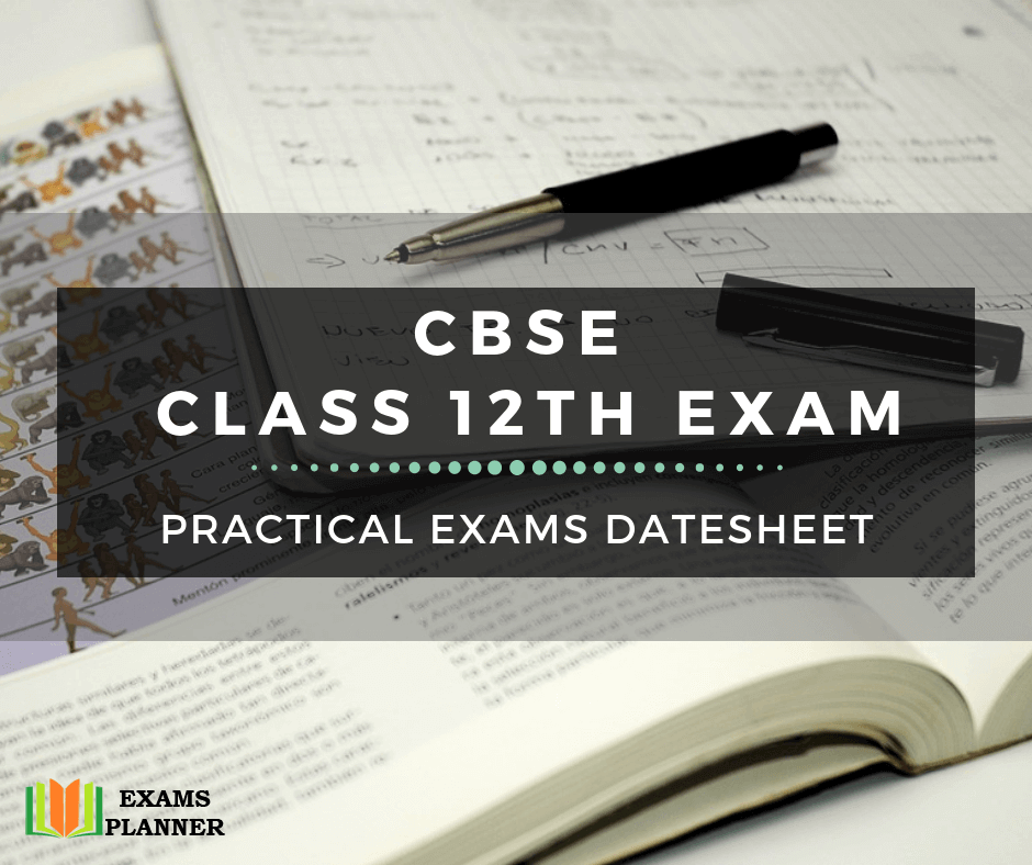 Class 12th Practical Datesheet